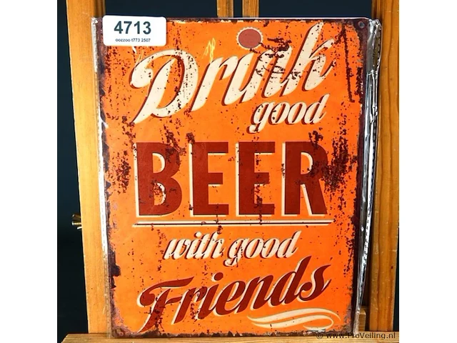 Metalen bord beer - afbeelding 1 van  1