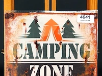 Metalen bord camping zone - afbeelding 1 van  1