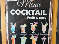 Metalen bord cocktail - afbeelding 1 van  1