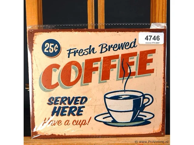 Metalen bord coffee - afbeelding 1 van  1