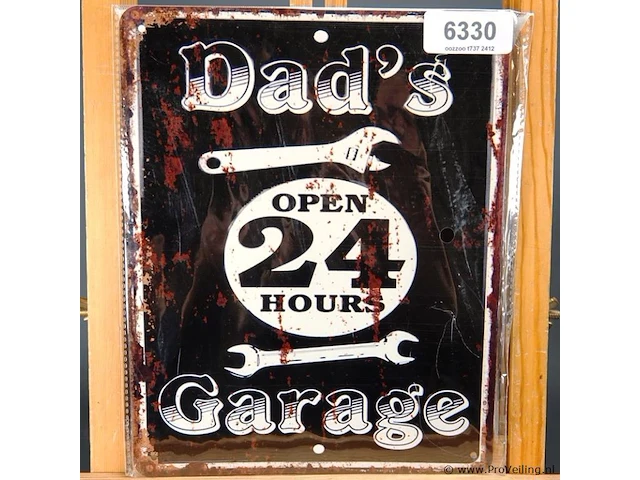 Metalen bord dad's garage - afbeelding 1 van  1