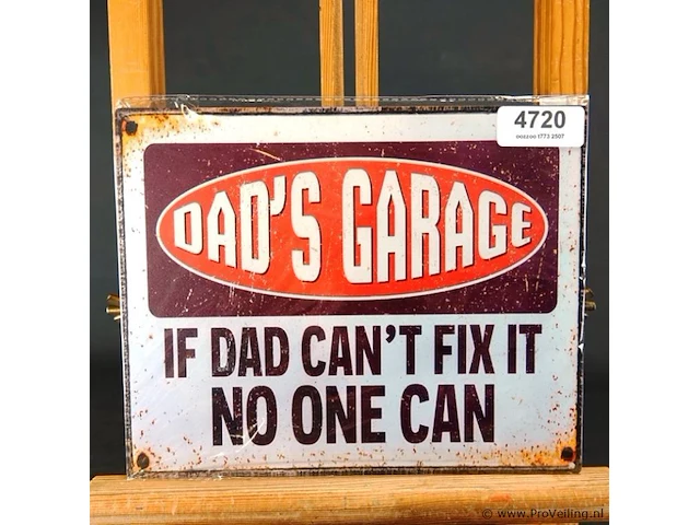 Metalen bord dad's garage - afbeelding 1 van  1