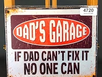 Metalen bord dad's garage - afbeelding 1 van  1