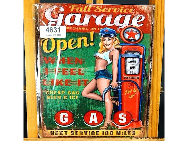 Metalen bord garage - afbeelding 1 van  1
