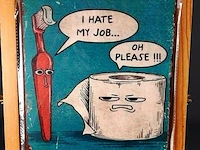 Metalen bord hate my job - afbeelding 1 van  1