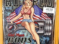 Metalen bord hot rod - afbeelding 1 van  1