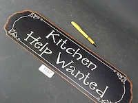 Metalen bord kitchen help wanted - afbeelding 2 van  5