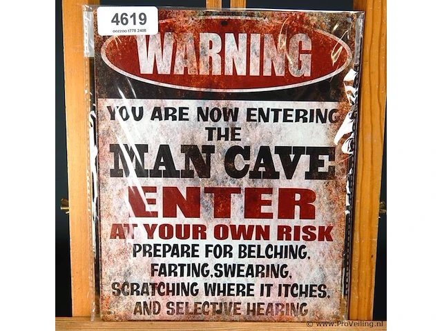 Metalen bord man cave - afbeelding 1 van  1