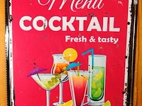 Metalen bord menu cocktail - afbeelding 1 van  1