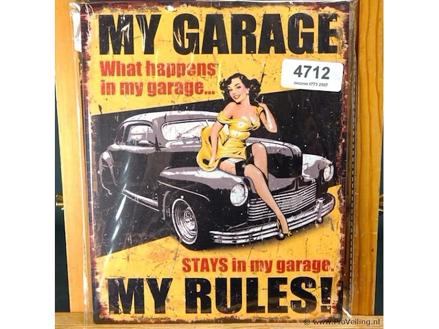 Metalen bord my garage - afbeelding 1 van  1
