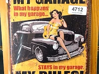 Metalen bord my garage - afbeelding 1 van  1