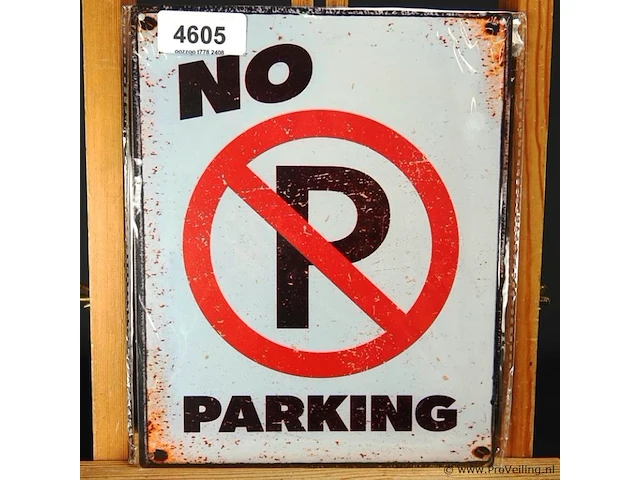 Metalen bord no parking - afbeelding 1 van  1