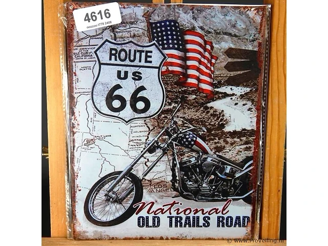 Metalen bord route 66 - afbeelding 1 van  1