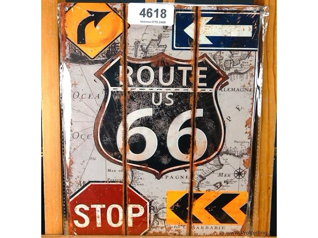Metalen bord route 66 - afbeelding 1 van  1