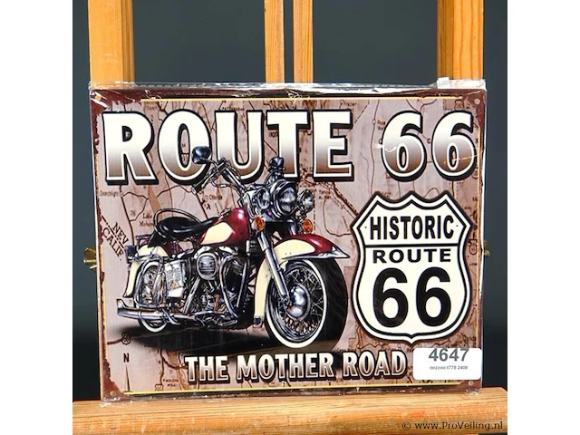 Metalen bord route 66 - afbeelding 1 van  1