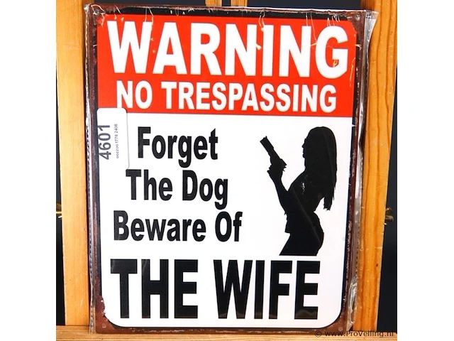 Metalen bord the wife - afbeelding 1 van  1
