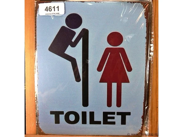 Metalen bord toilet - afbeelding 1 van  1