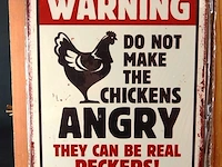 Metalen bord warning - afbeelding 1 van  1