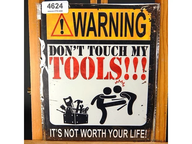 Metalen bord warning - afbeelding 1 van  1