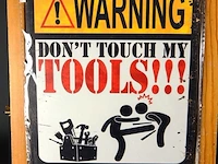 Metalen bord warning - afbeelding 1 van  1