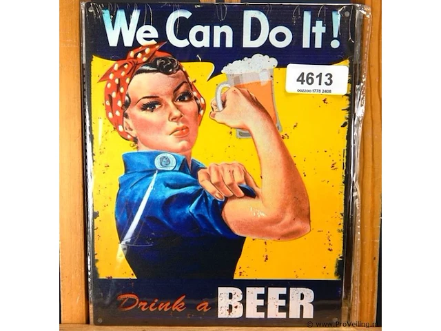 Metalen bord we can do it - afbeelding 1 van  1