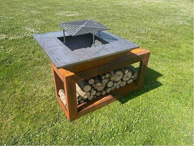 Metalen houtgestookte bbq - afbeelding 7 van  14