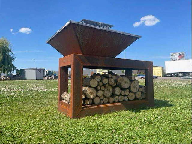 Metalen houtgestookte bbq - afbeelding 10 van  14