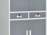 Metalen kantoorkast / kast / archiefkast - 90 x 90cm - wit / grijs - afbeelding 1 van  3
