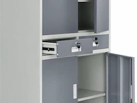 Metalen kantoorkast / kast / archiefkast - 90 x 90cm - wit / grijs - afbeelding 3 van  3