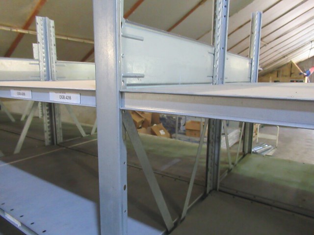 Metalen legbordstelling dexion, breedvakstelling, chroom - afbeelding 2 van  9