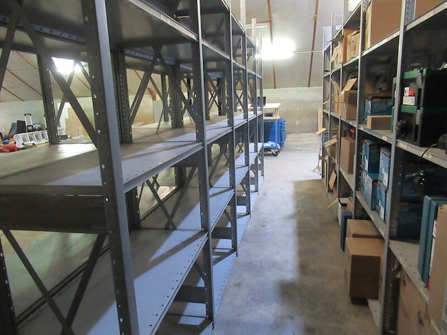 Metalen legbordstelling dexion, breedvakstelling, chroom - afbeelding 5 van  9