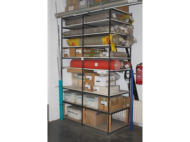 Metalen magazijnstelling 153 x 78 x 260 cm met acht legplanken. afmeting let op! exclusief inhoud en ophal... - afbeelding 2 van  2