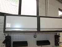 Metalen mobiele werkbank 156 x 50 x 197 cm met houten werkblad 126 x 47 cm, onderkast met zeven laden, twee... - afbeelding 2 van  2
