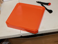 Metalen onder zetten / kaarshouder oranje 30x30 1x - afbeelding 1 van  3