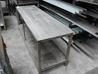 Metalen werktafel met onderplateau en afmeting 200 x 60 x 79 cm. - afbeelding 2 van  2