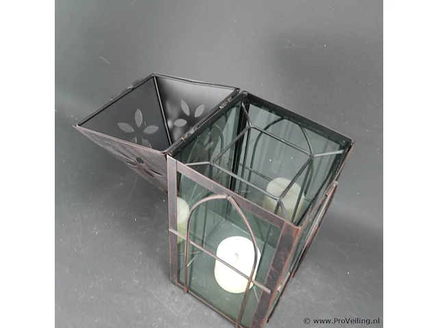 Metalen windlicht - afbeelding 4 van  5