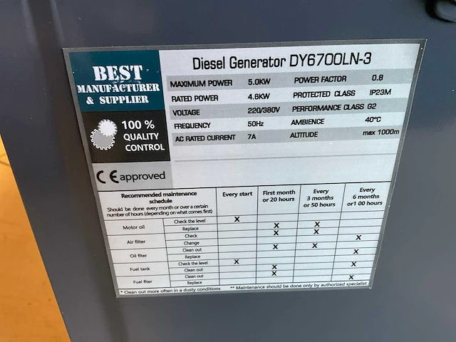 Metallo dy6700ln-3 noodstroomaggregaat - afbeelding 5 van  6