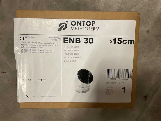 Metaloterm - ontop enb 30 - rvs 30gr. bocht - afbeelding 2 van  2