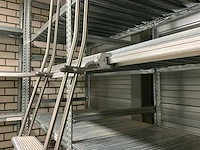 Metalsistem s1 / s2 legbordstelling 14,5 meter, 12 secties (305cm hoog) v.v. italscale fusalluminio ladder met rail - afbeelding 10 van  11