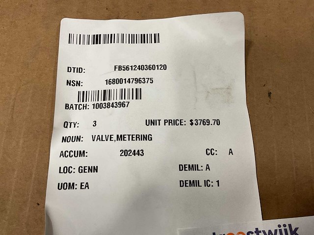 Metering valve nose wheel - afbeelding 6 van  6