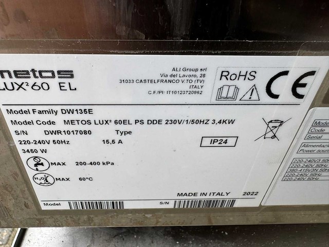 Metos - dw135e - glazenvaatwasmachine - afbeelding 5 van  5