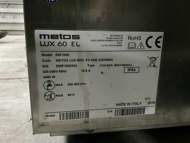 Metos dw 60 el vaatwasmachine - afbeelding 7 van  7