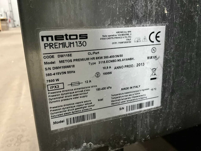 Metos dw115e korvenvaatwasmachine - afbeelding 7 van  7