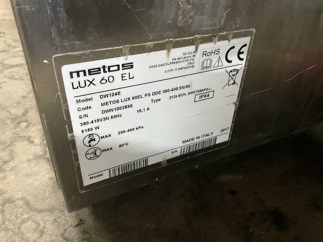 Metos dw124e vaatwasmachine - afbeelding 7 van  7