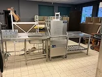 Metos hood 130el vaatwasmachine inclusief aan en afvoertafel