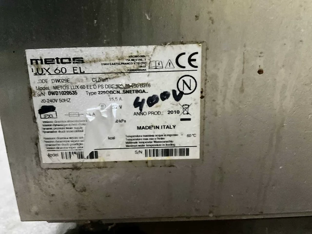 Metos lux 60 el vaatwasmachine - afbeelding 6 van  7