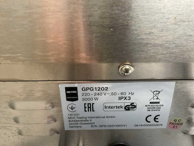 Metro gpg1202 contactgrill - afbeelding 2 van  2