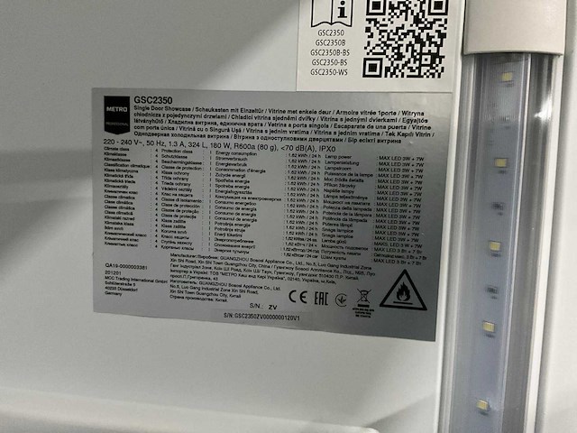 Metro gsc2350 glasdeur koelkast - afbeelding 5 van  5