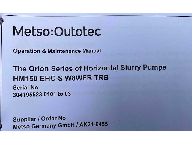 Metso - hm150 - water pumps - afbeelding 3 van  11