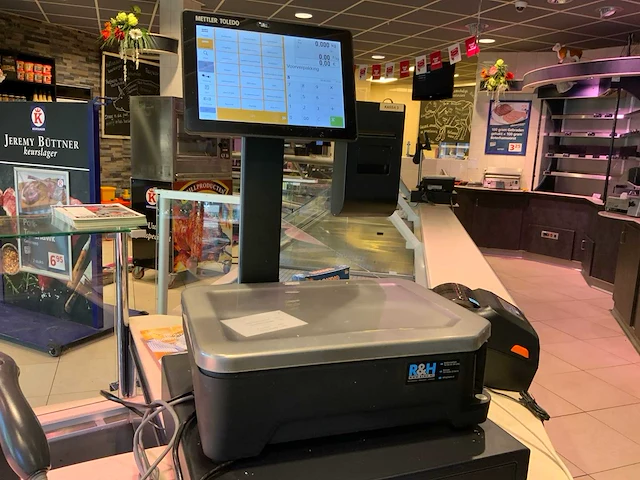 Mettler toledo fb-t-15 touchscreen weegschaal kassasysteem met bonnenprinter - afbeelding 1 van  10